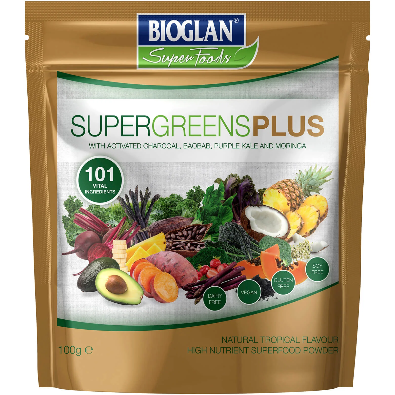 Bioglan Supergreens Plus - 100g Immagine 1