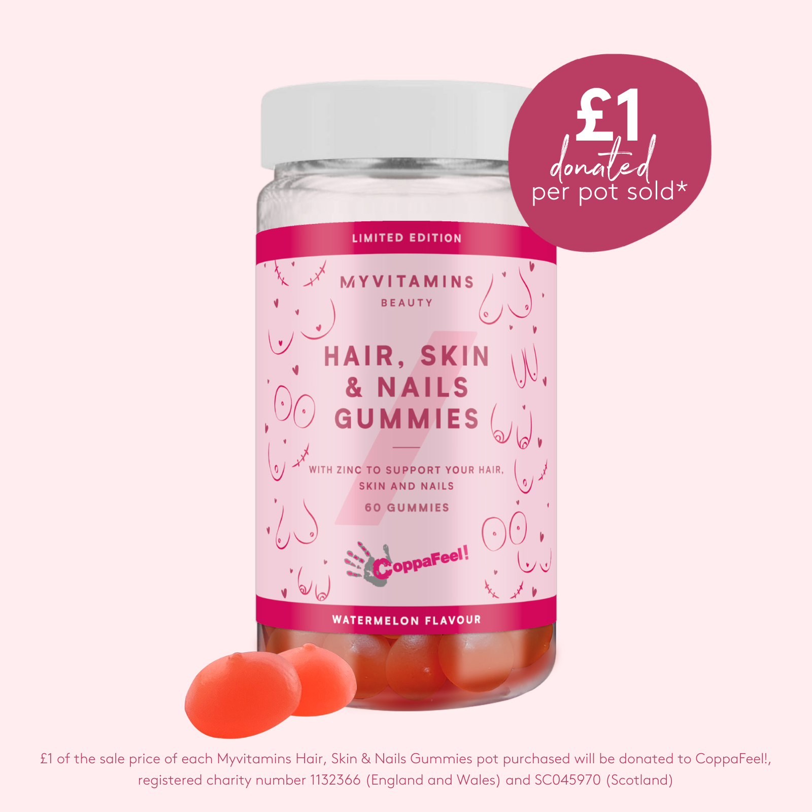 Caramelle Gommose per Capelli, Pelle e Unghie - Edizione limitata - 60Gummies - Anguria Immagine 1