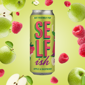 SELFISH Gut Friendly Pop, Apple and Raspberry 12x330ml Cans - Flavour Apple & Raspberry